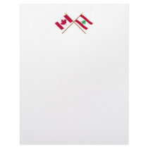 Canada and Lebanon Crossed Flags Customized Letterhead