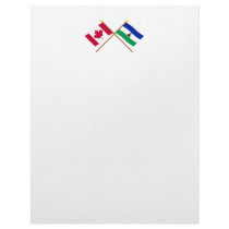 Canada and Lesotho Crossed Flags Personalized Letterhead