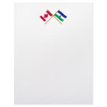 Canada and Lesotho Crossed Flags Personalized Letterhead