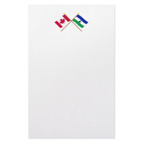 Canada and Lesotho Crossed Flags Stationery Design