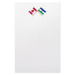 Canada and Lesotho Crossed Flags Stationery Design