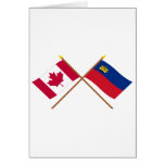 Canada and Liechtenstein Crossed Flags Cards
