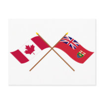 Canada and Manitoba Crossed Flags postcards