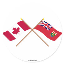 Canada and Manitoba Crossed Flags stickers by Vexillophile Canada and Manitoba Crossed Flags stickers