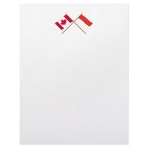 Canada and Monaco Crossed Flags Letterhead Template