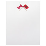 Canada and Morocco Crossed Flags Customized Letterhead