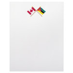 Canada and Mozambique Crossed Flags Letterhead Design