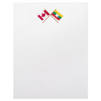 Canada and Myanmar Crossed Flags Personalized Letterhead
