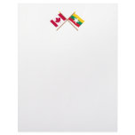 Canada and Myanmar Crossed Flags Personalized Letterhead
