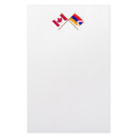 Canada and Nagorno-Karabach Crossed Flags Customized Stationery