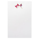 Canada and Nepal Crossed Flags Stationery Paper