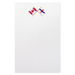 Canada and Netherlands Antilles Crossed Flags Customized Stationery