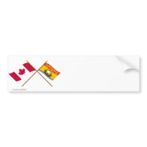 Canada and New Brunswick Crossed Flags bumper stickers