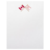 Canada and North Cyprus Crossed Flags Custom Letterhead