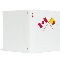 Canada and Nunavut Crossed Flags 3 Ring Binder