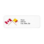 Canada and Nunavut Crossed Flags Return Address Labels