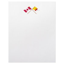 Canada and Nunavut Crossed Flags Personalized Letterhead