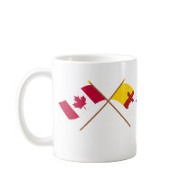 Canada and Nunavut Crossed Flags Coffee Mugs