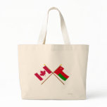 Canada and Oman Crossed Flags Canvas Bag