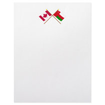 Canada and Oman Crossed Flags Letterhead Design