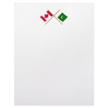 Canada and Pakistan Crossed Flags Letterhead Template