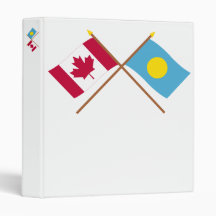 Canada and Palau Crossed Flags Binder
