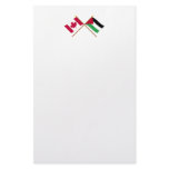 Canada and Palestinian Movement Crossed Flags Stationery Design