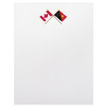 Canada and Papua-New Guinea Crossed Flags Customized Letterhead