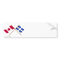 Canada and Quebec Crossed Flags bumper stickers by Vexillophile Canada and Quebec Crossed Flags bumper stickers