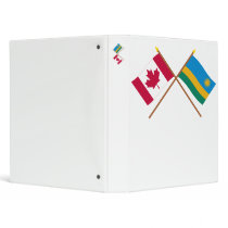 Canada and Rwanda Crossed Flags 3 Ring Binders