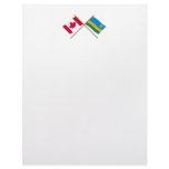 Canada and Rwanda Crossed Flags Custom Letterhead