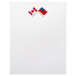 Canada and Samoa Crossed Flags Letterhead Design