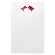 Canada and Samoa Crossed Flags Custom Stationery