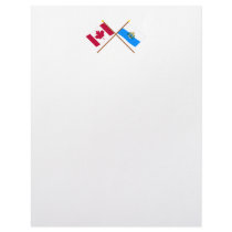 Canada and San Marino Crossed Flags Personalized Letterhead