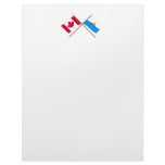 Canada and San Marino Crossed Flags Personalized Letterhead