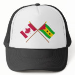 Canada and Sao Tome & Principe Crossed Flags hats