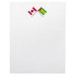 Canada and Sao Tome &amp; Principe Crossed Flags Personalized Letterhead