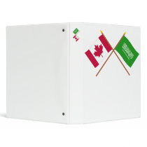 Canada and Saudi Arabia Crossed Flags Vinyl Binders