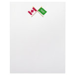 Canada and Saudi Arabia Crossed Flags Letterhead Template