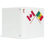 Canada and Senegal Crossed Flags 3 Ring Binders