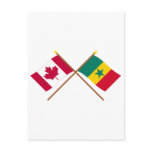 Canada and Senegal Crossed Flags Post Card