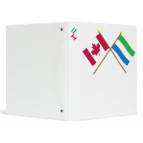 Canada and Sierra Leone Crossed Flags 3 Ring Binder