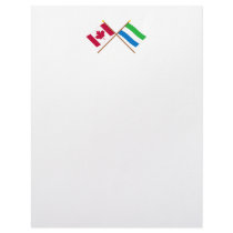 Canada and Sierra Leone Crossed Flags Customized Letterhead
