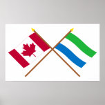 Canada and Sierra Leone Crossed Flags Poster