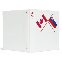 Canada and Slovakia Crossed Flags 3 Ring Binder