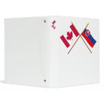 Canada and Slovakia Crossed Flags 3 Ring Binder