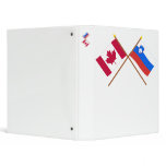 Canada and Slovenia Crossed Flags 3 Ring Binders