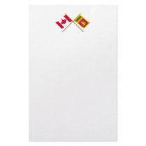 Canada and Sri Lanka Crossed Flags Stationery