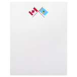 Canada and St Lucia Crossed Flags letterhead