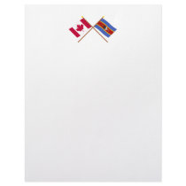 Canada and Swaziland Crossed Flags Customized Letterhead